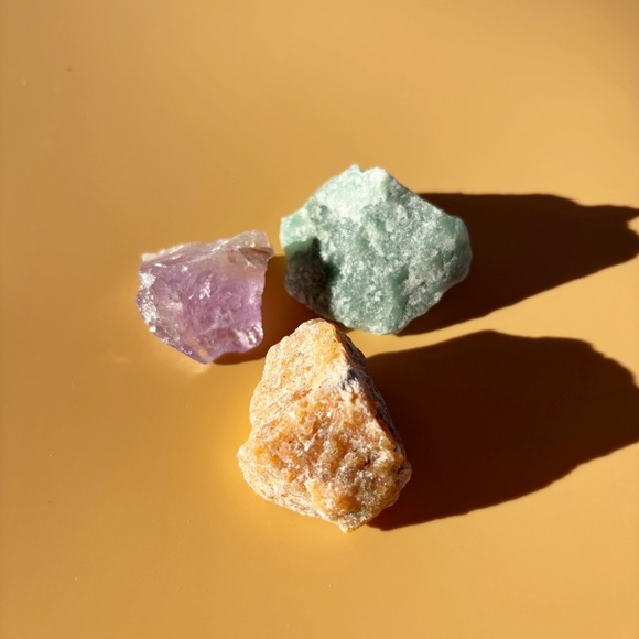 Mind Body Heart Crystal Trio | Amethyst, Green Quartz & Orchid Calcite | Healing - Picture 6 of 9